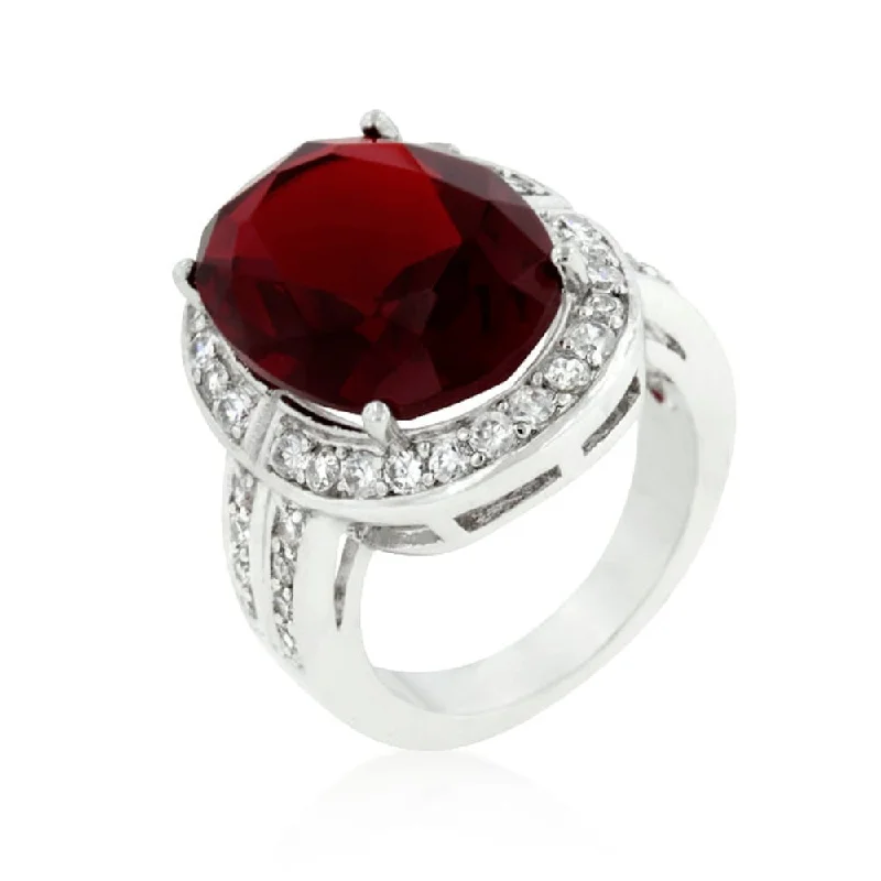 Women’s stackable wedding rings-Ruby Red Cocktail Ring