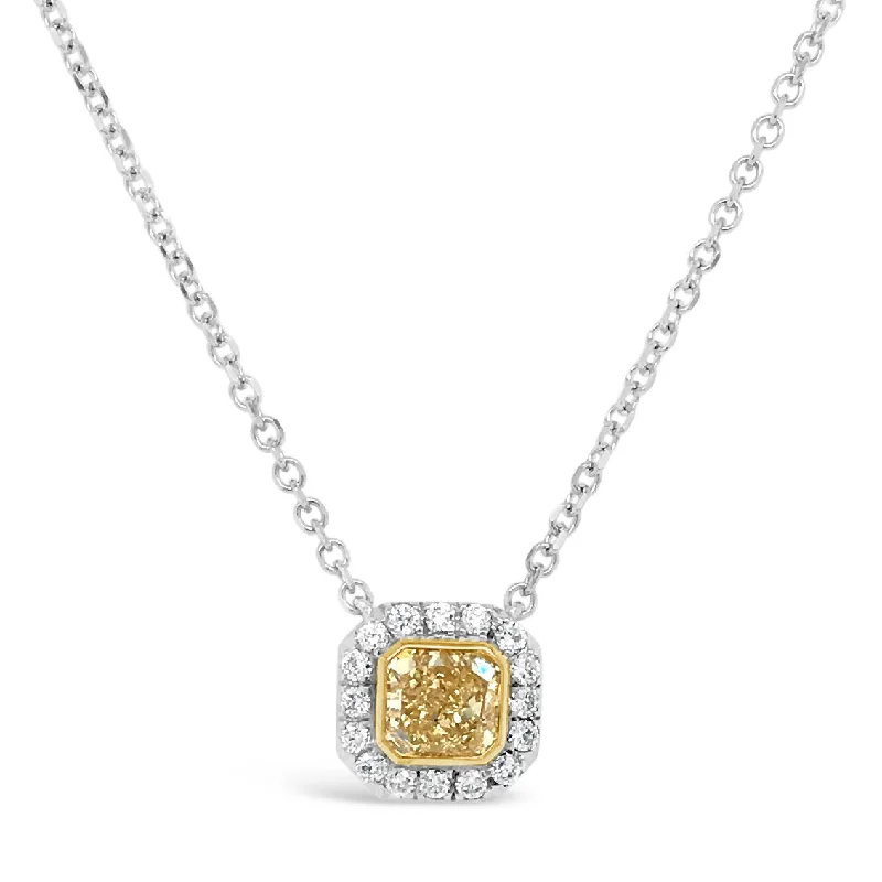 Women’s oval necklaces-Yellow Diamond Pendant Necklace