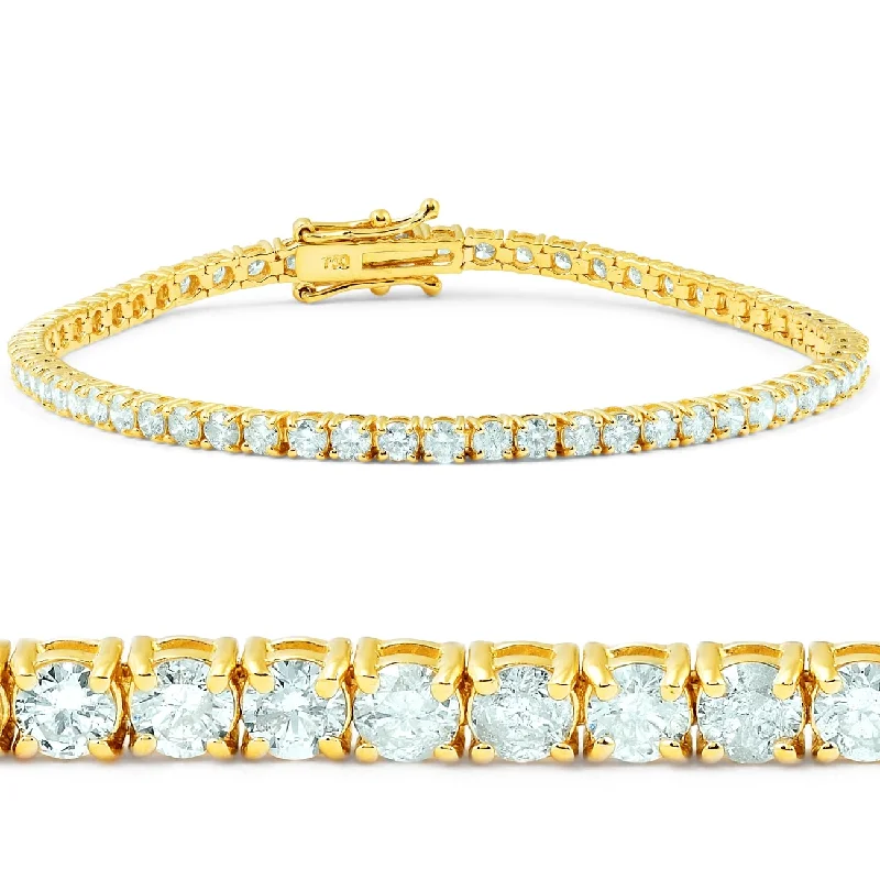 Women’s tennis bangles-7Ct Diamond Tennis Bracelet Yellow Gold 7"