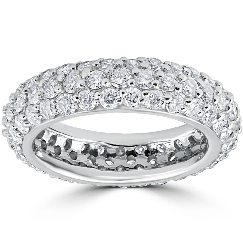 3ct Pave Diamond Eternity Ring White Gold