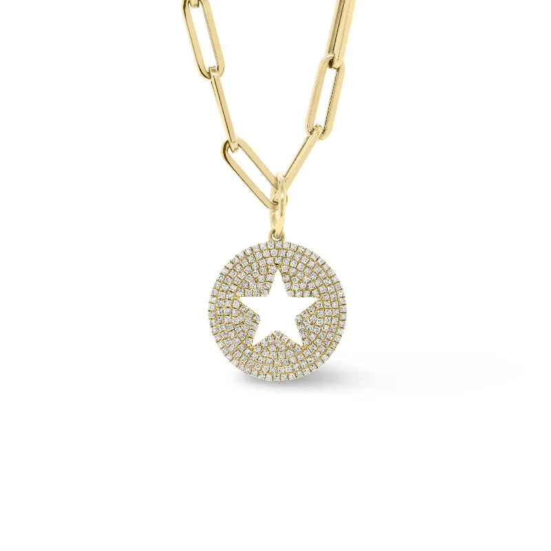 Women’s chic necklaces-Diamond Star Cutout Pendant