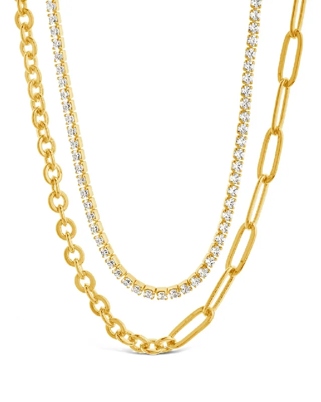 Women’s diamond necklaces-Collins CZ Layered Chain Necklace