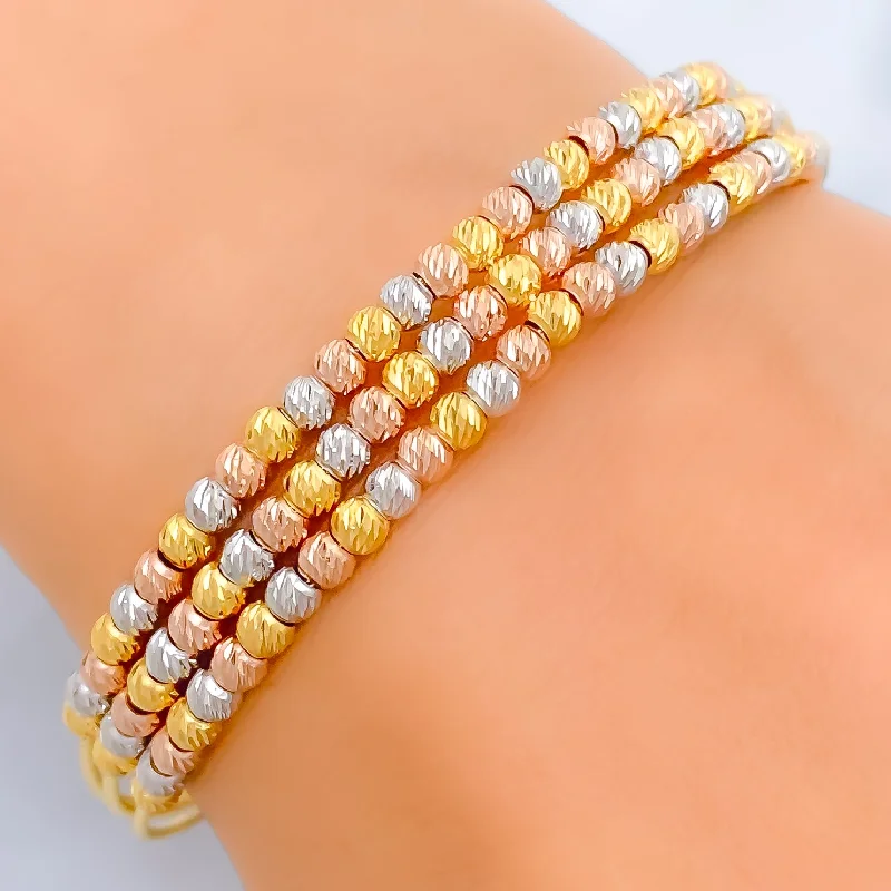 Women’s unique bangles-Vibrant Multi-Orb 22k Gold Bangle Bracelet