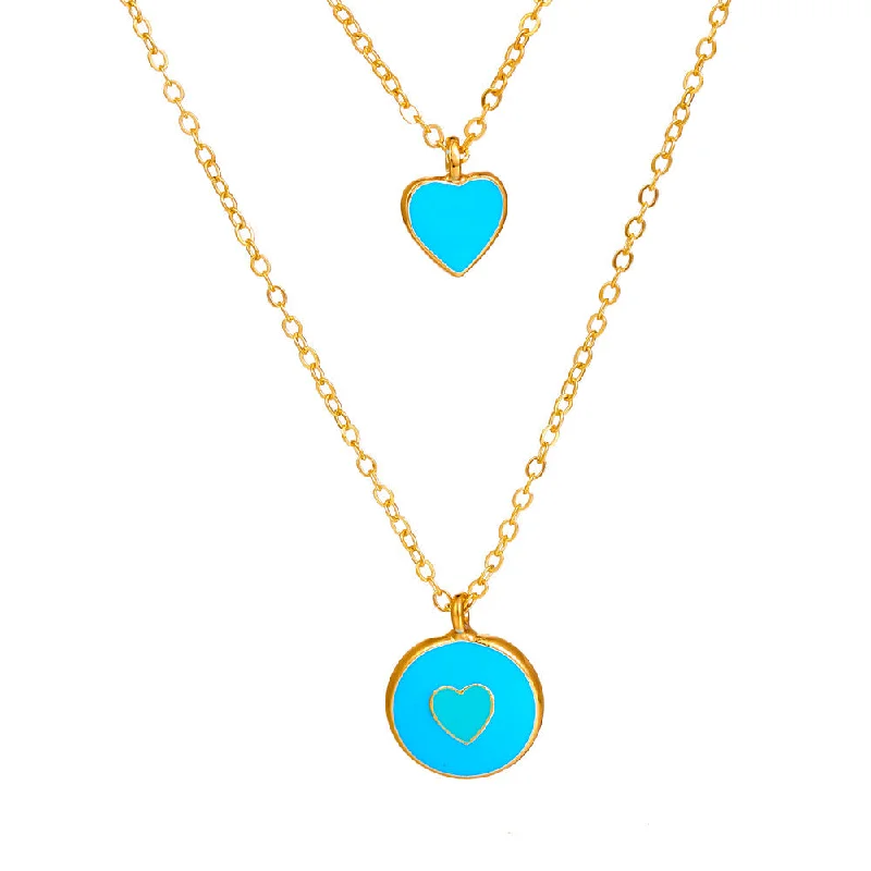 01kc Gold Blue (Double-Layer Chain Set)