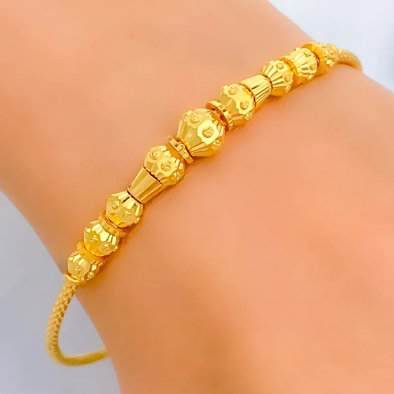 Women’s vintage bangles-Gorgeous Beaded 22k Gold Bangle Bracelet