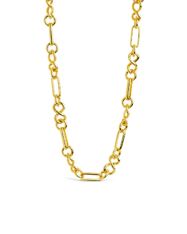 Women’s luxury necklaces-Infinity & Oval Link Chain Necklace