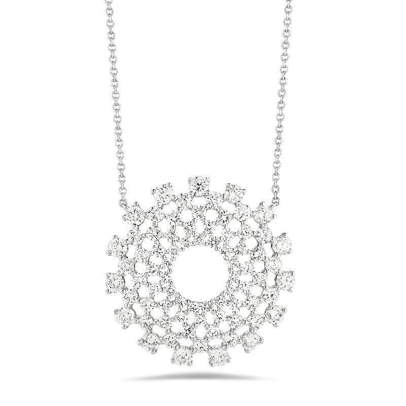 Women’s birthstone necklaces for mom-Diamond Intricate Sunburst Necklace