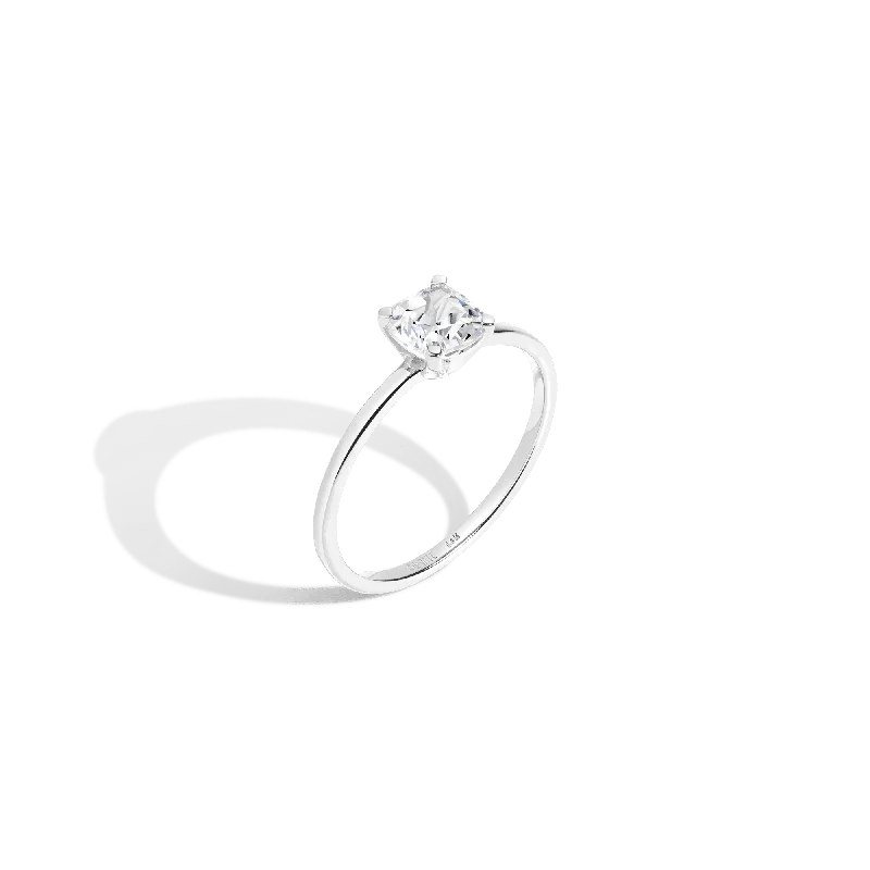 Women’s unique engagement rings-Cushion Cut Solitaire Diamond Ring (Natural Diamond)