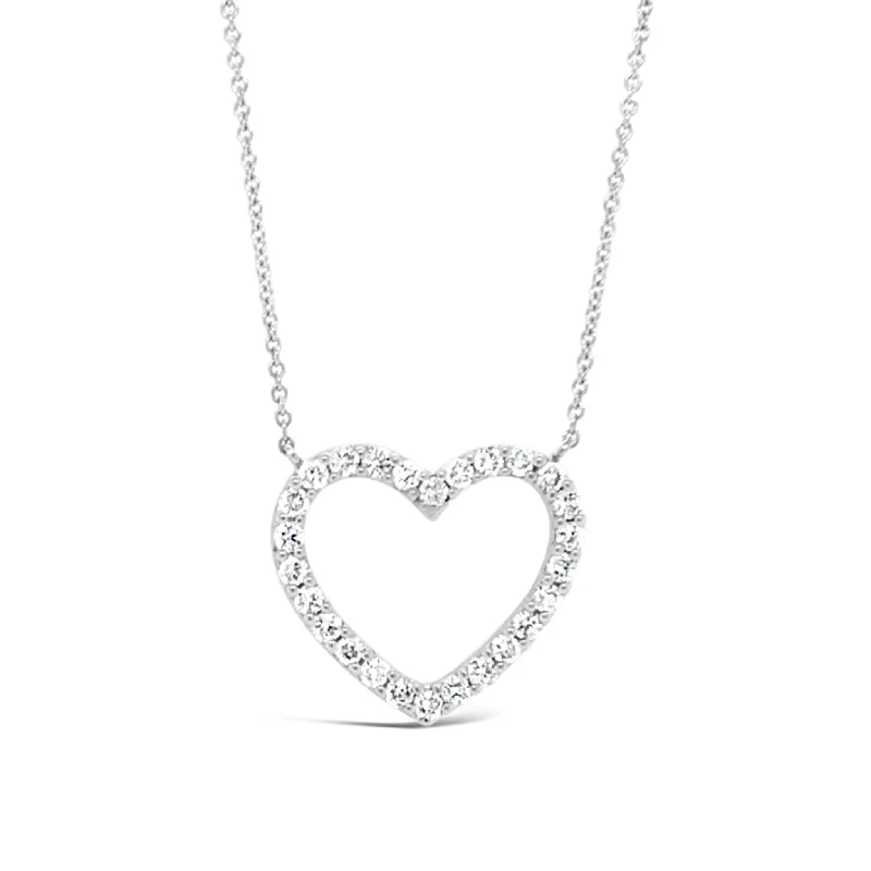 Women’s vintage-inspired necklaces-Diamond Heart Outline Pendant Necklace