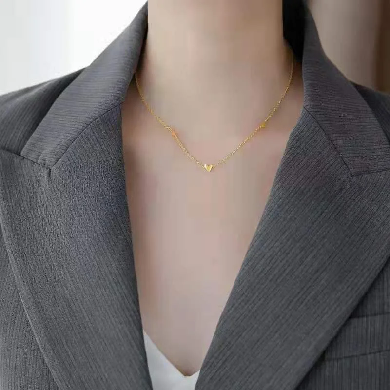 Jyh142 Necklace Gold Shaped Asymmetric Heart