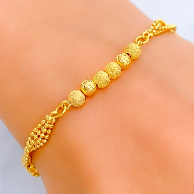 Women’s birthstone bracelets-Trendy Chic 22k Gold Bracelet