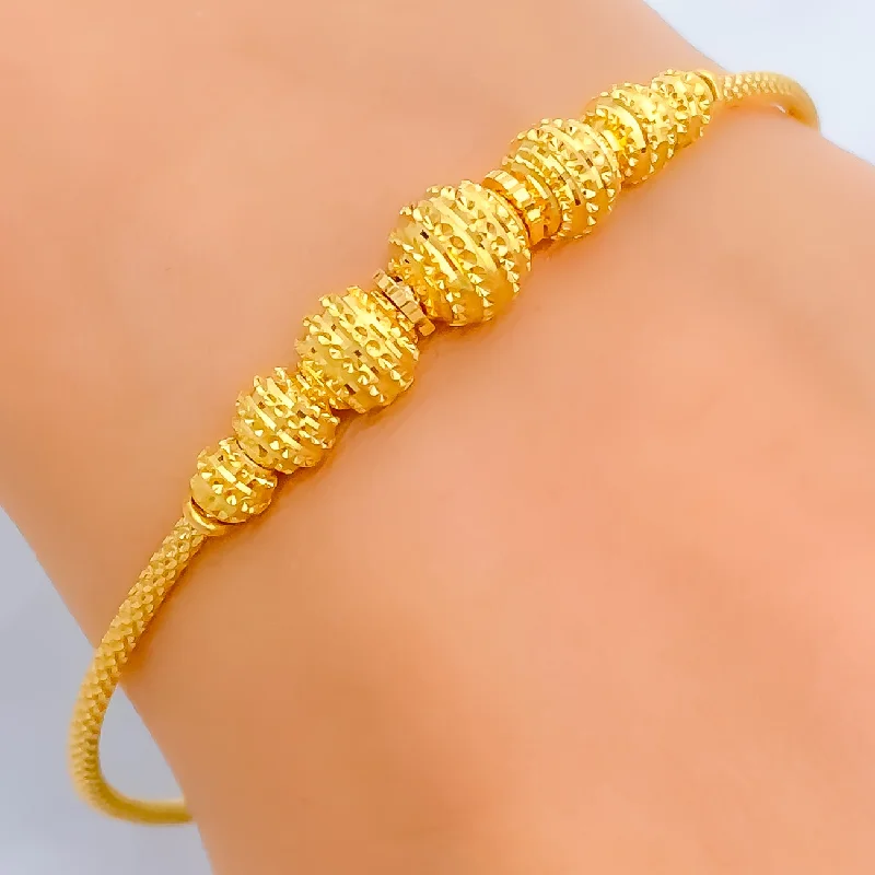 Women’s personalized bangle bracelets-Bold Chic 22k Gold Bangle Bracelet