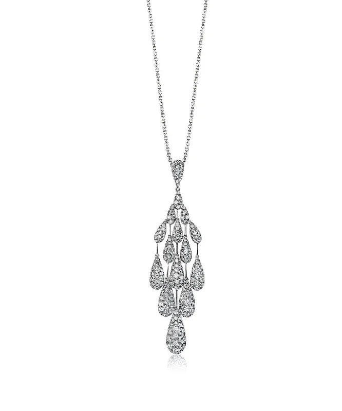 Women’s engraved necklaces-Diamond Chandelier Pendant Necklace