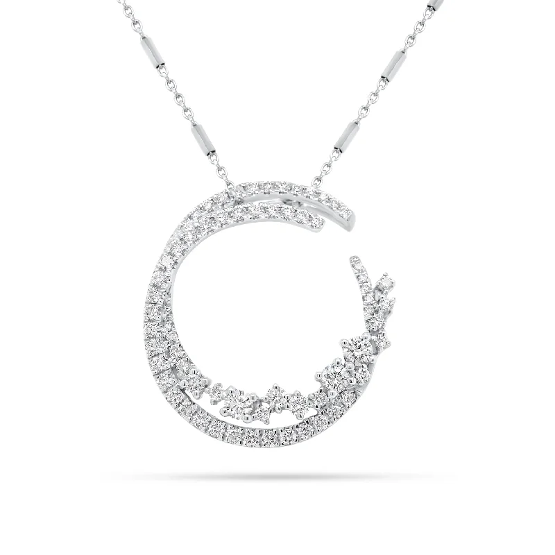 Women’s birthstone pendant necklaces-Diamond Overlapping Circles Pendant