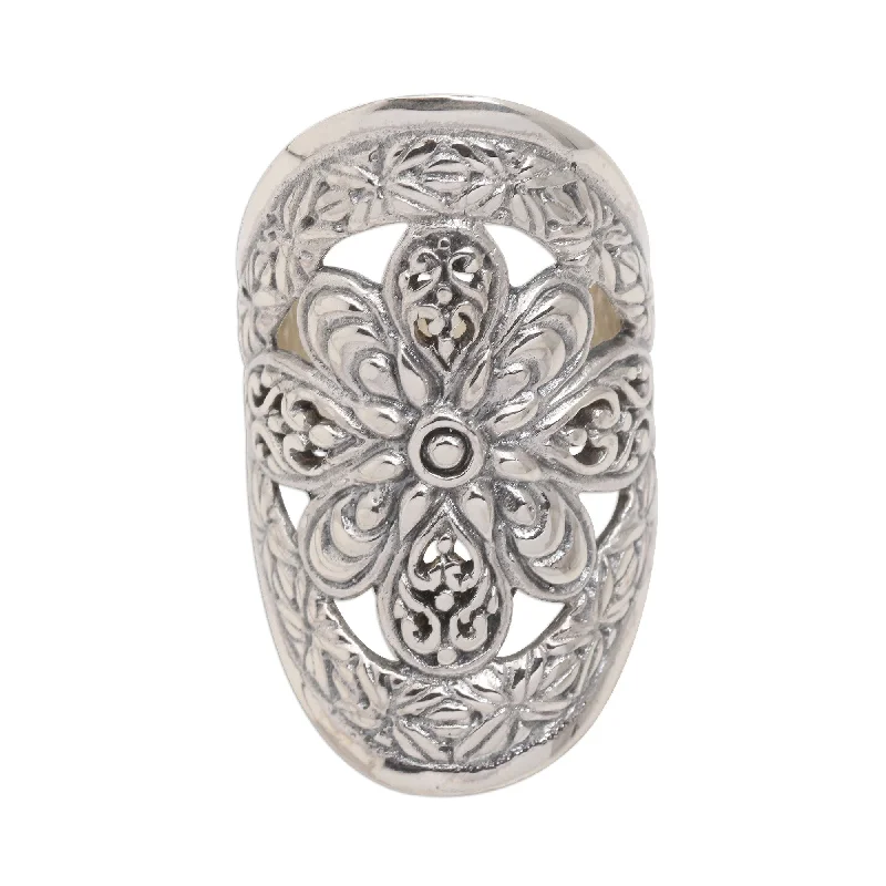 Women’s engraved rings-Novica Handmade Fantasia Sterling Silver Cocktail Ring