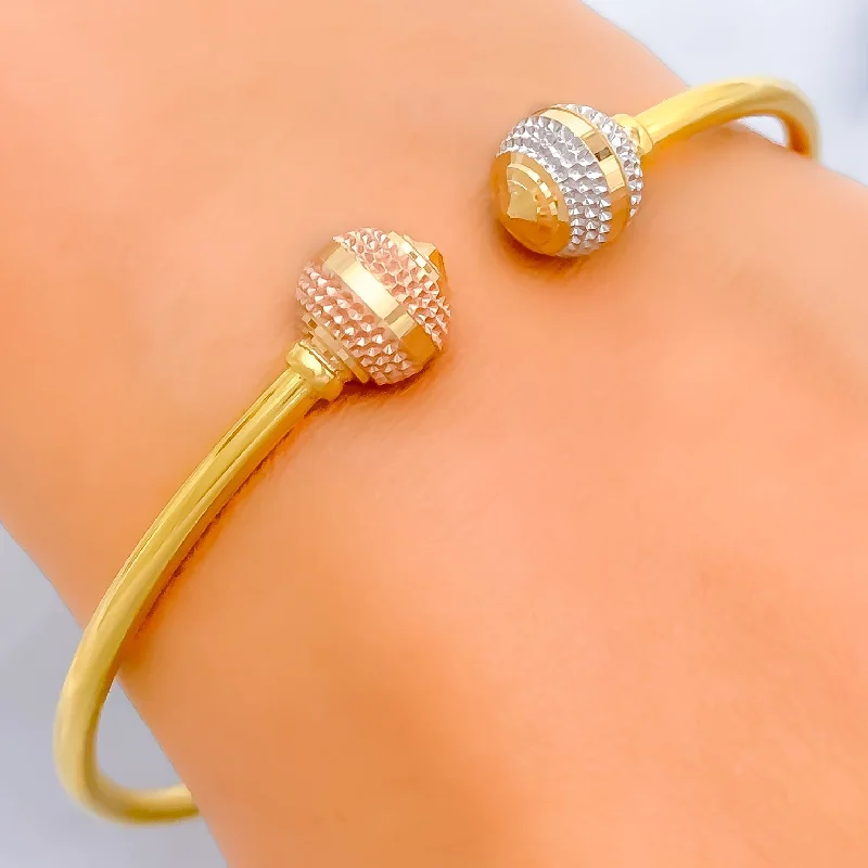 Women’s chunky bangles-Elegant Fine Dotted 22k Gold Bangle Bracelet