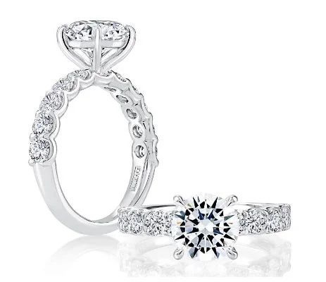 Women’s affordable engagement rings-A JAFFE - DIAMOND SHANK ENGAGEMENT RING SETTING