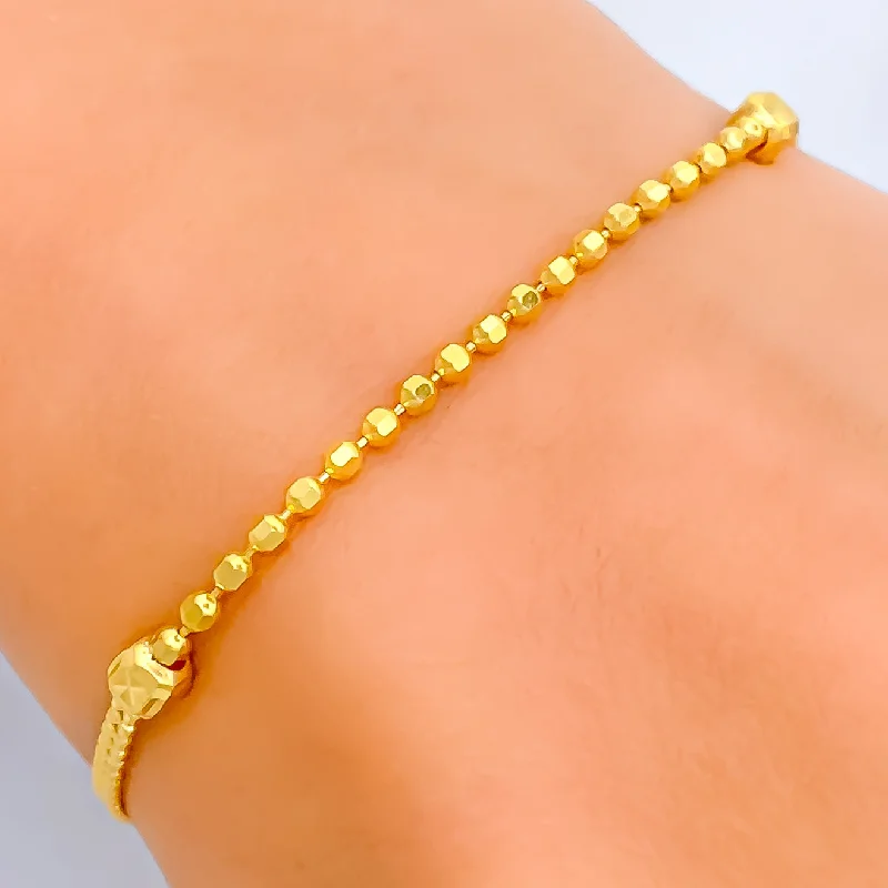 Women’s silver beaded bracelets-Dainty Chic 22k Gold Bracelet