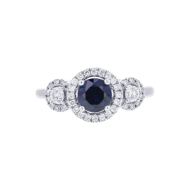 Women’s engagement rings with matching bands-Lucca Sapphire and Diamond Ready for Love Engagement Ring