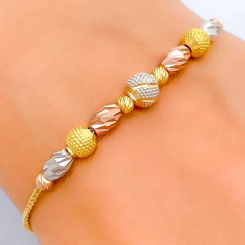 Women’s silver cuff bracelets-Multi-Color Elegant 22k Gold Orb Bracelet