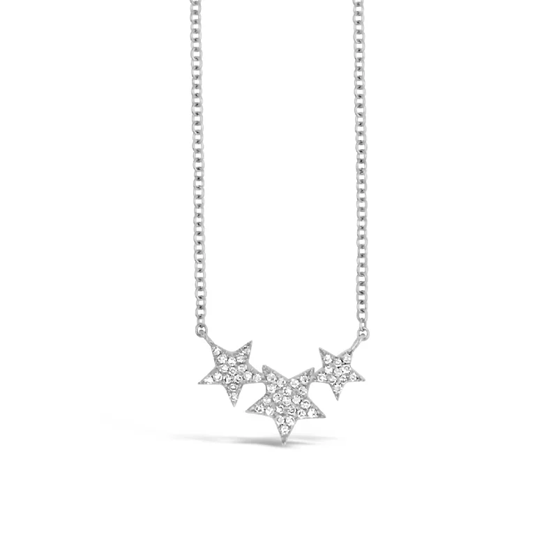 Women’s cute necklaces-Diamond Triple-Star Necklace