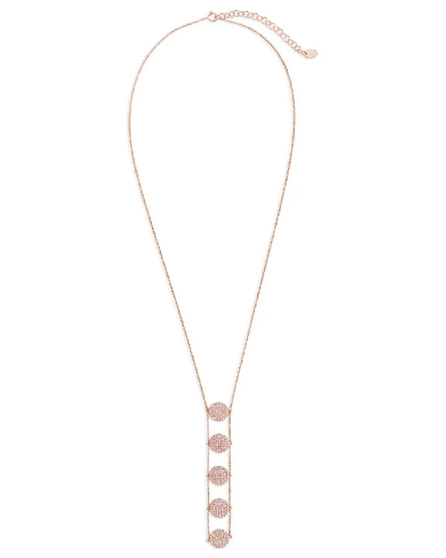 Women’s halo necklaces-CZ Circle Drop Necklace