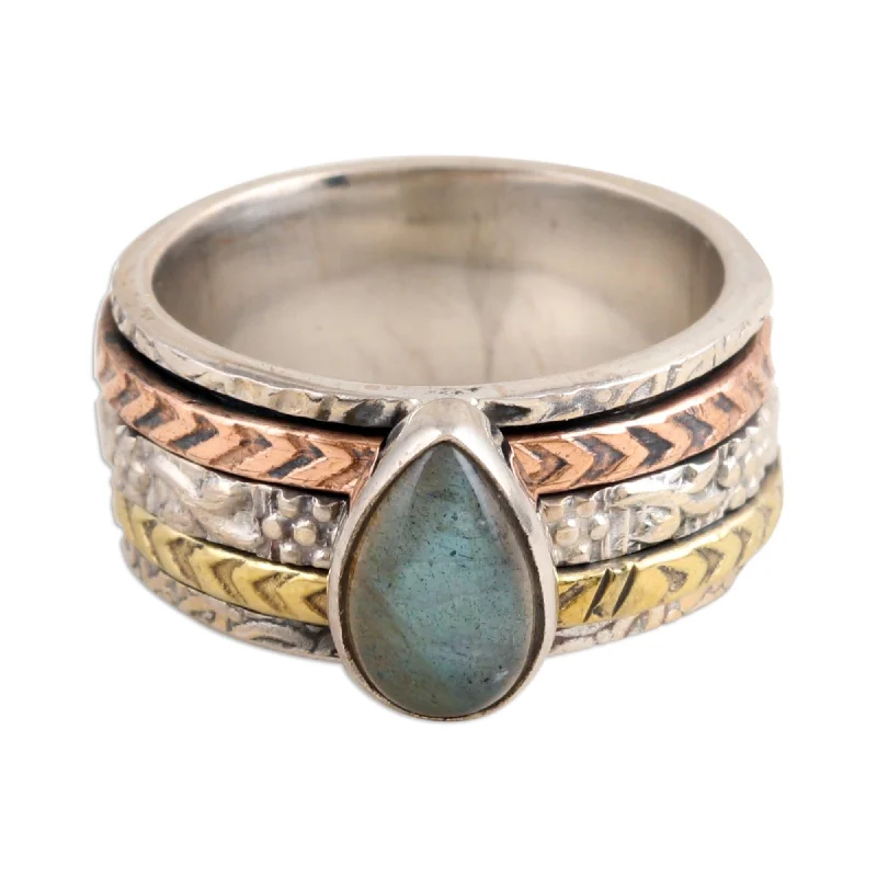 Women’s personalized rings-Novica Handmade Protection Gates Labradorite Meditation Ring