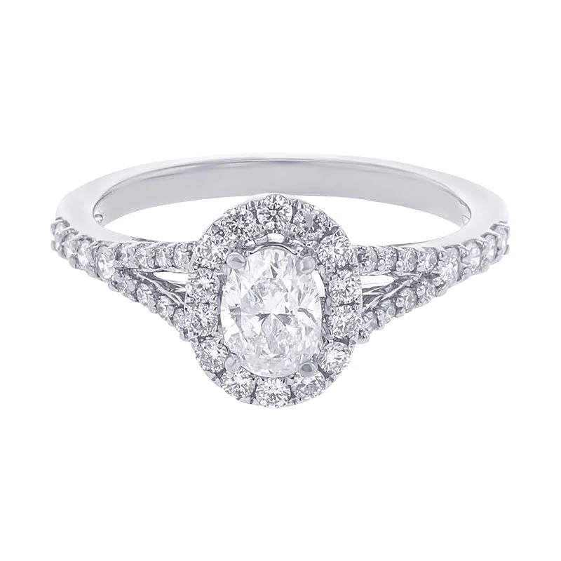 Women’s heart-shaped diamond engagement rings-Suri Oval Halo Ready for Love Diamond Engagement Ring