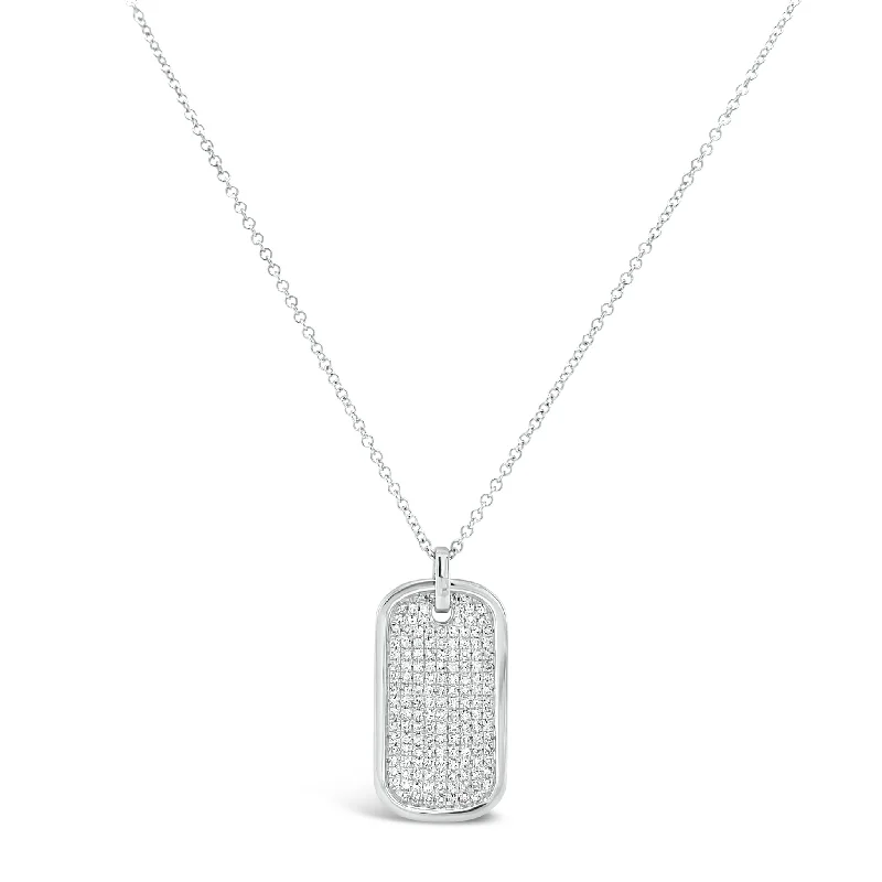 Women’s heart pendant necklaces-Diamond Dog Tag Necklace