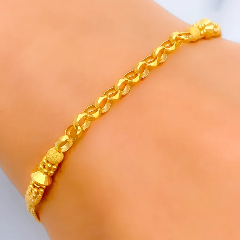 Women’s stretch bangles-Exquisite Interlinked 22K Gold Bracelet