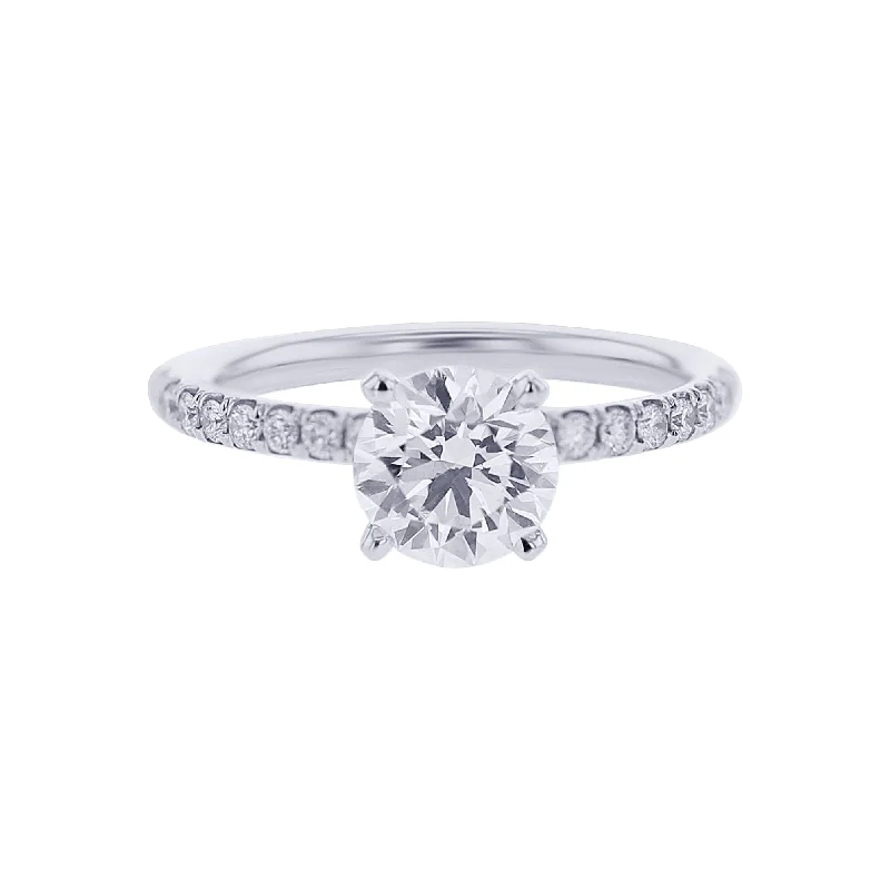 Women’s engagement rings with side stones-Gwendolyn Certified Ready for Love Diamond Engagement Ring 1 1/2ct