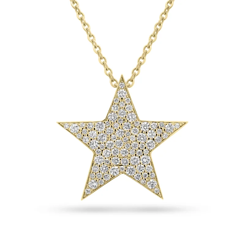 Women’s engagement necklaces-Diamond Classic Star Pendant