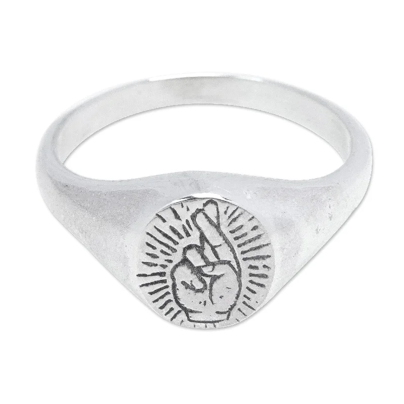 Women’s antique rings-Novica Handmade Icon Of Peace Sterling Silver Signet Ring