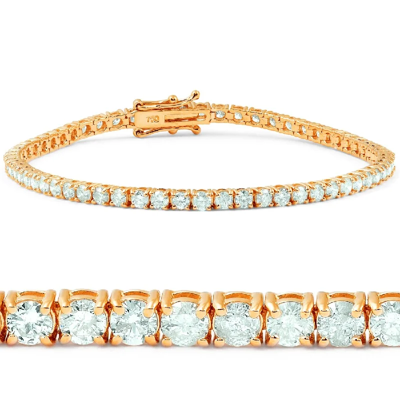 Women’s unique bangles-7 1/2 ct Diamond Tennis Bracelet Rose Gold 7"