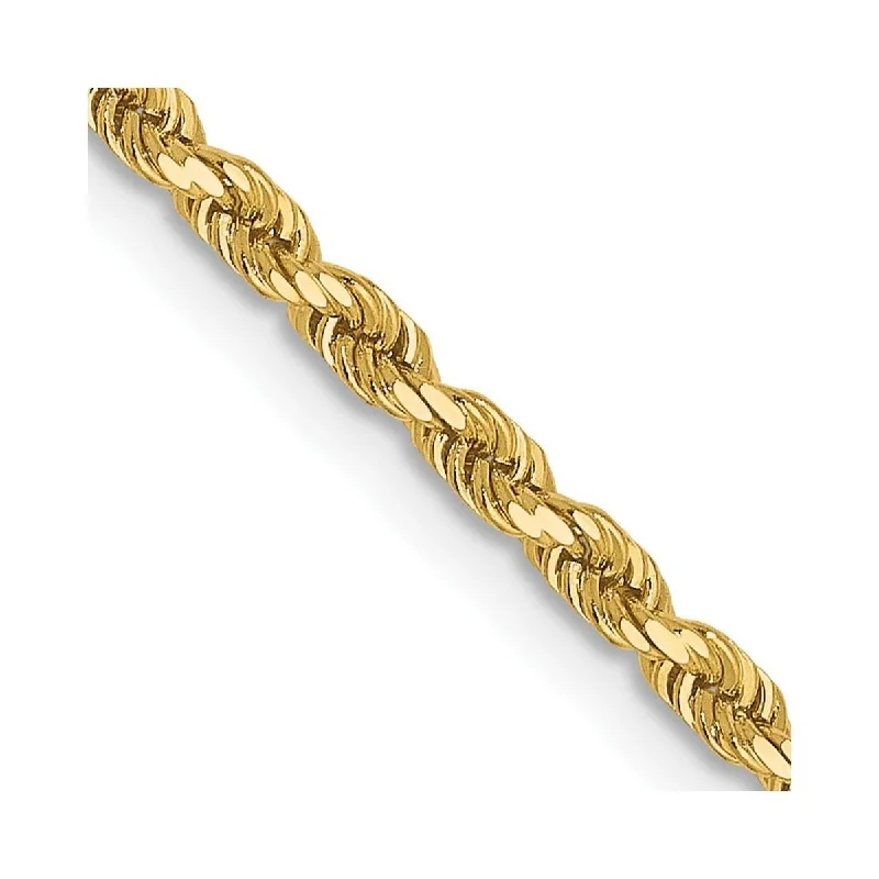 Women’s minimalist bracelets-Curata 14k Yellow Gold Lobster Claw Closure Valu plus 2.00mm Sparkle Cut Chain Bracelet