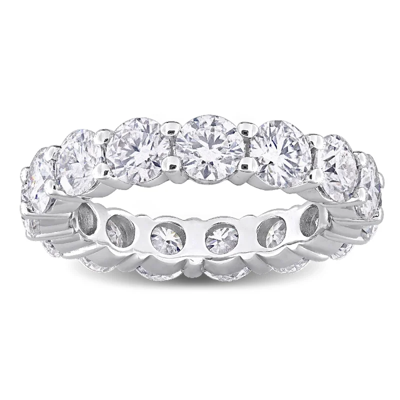 Women’s pearl rings-Miadora 5 1/2ct DEW Created Moissanite Eternity Ring in Sterling Silver