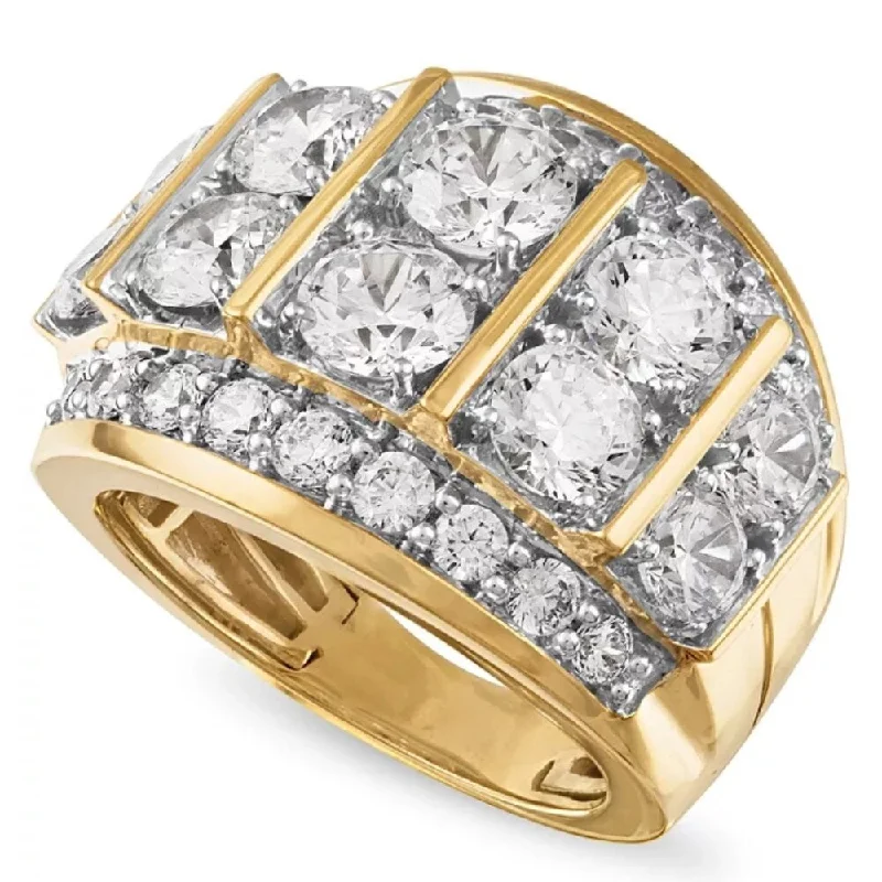 Women’s men’s rings-7Ct Diamond Mens Anniversary Ring in 10k Yellow Gold