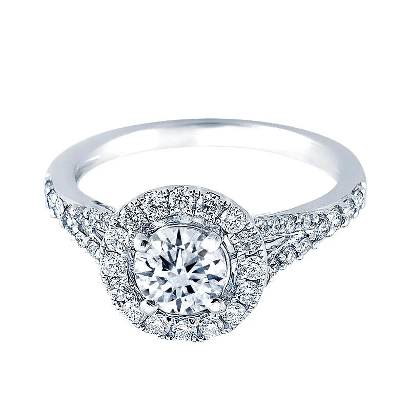 Women’s high-end engagement rings-Suri Round Halo Ready for Love Diamond Engagement Ring