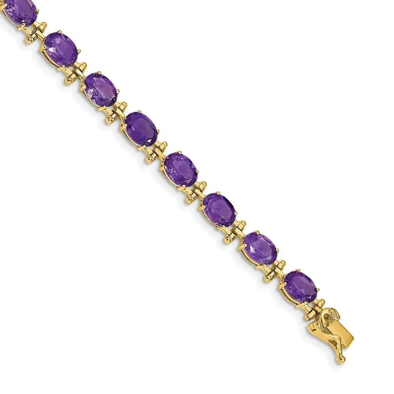 Women’s designer bracelets-Curata 5mm 14k Amethyst Bracelet