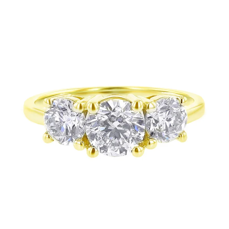 Women’s engagement rings with unique settings-Classic Three Stone Ready for Love Diamond Engagement Ring 2Ct