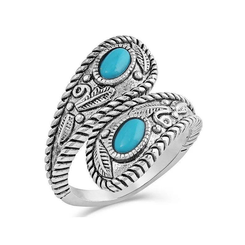 Women’s designer rings-Montana Silversmiths Ring Womens Balancing The Whole Open RG4753 - Silver