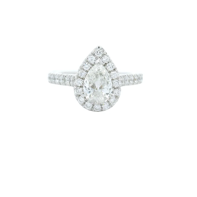 Women’s fancy engagement rings-CLASSIC ENGAGEMENT RING WITH PEAR SHAPE DIAMOND (1.55CTTW)