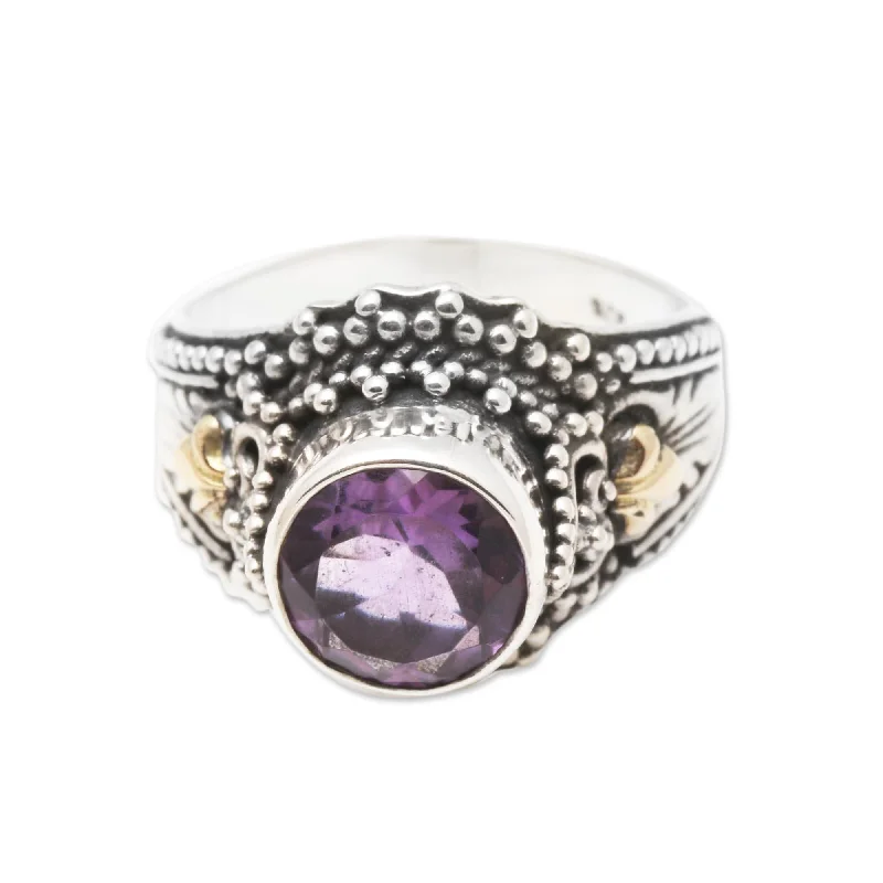 Women’s birthstone rings-Novica Handmade Twilight Time Amethyst Cocktail Ring