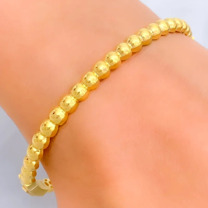 Women’s bangle bracelet sets-Stunning Dotted 22k Gold Bangle Bracelet