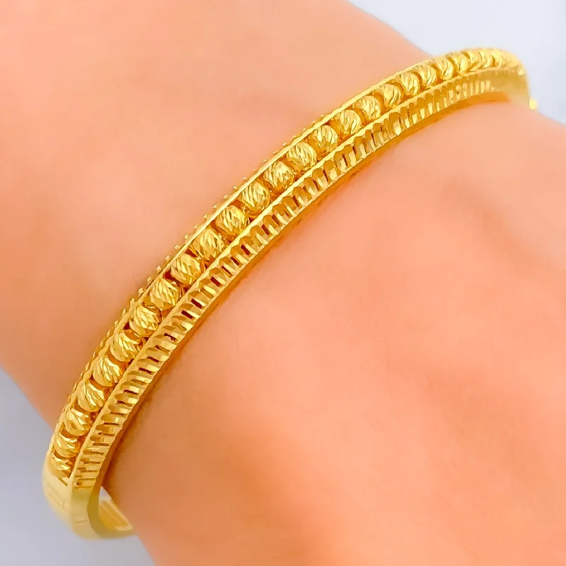 Women’s multi-colored bangles-Modern Multi-bead 22k Gold Bangle Bracelet