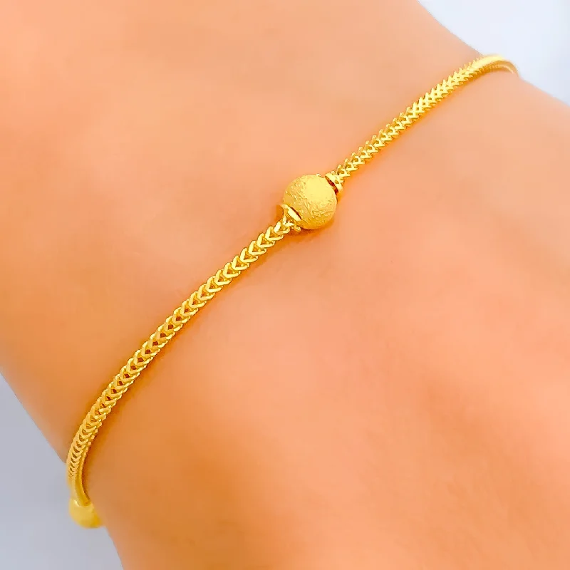 Women’s tennis charm bracelets-Lightweight Sleek  22k Gold Bracelet