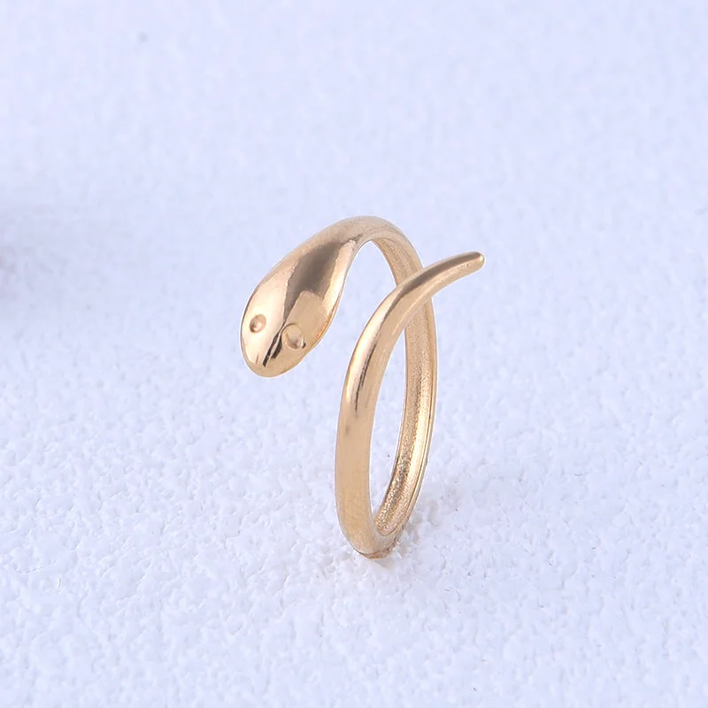 Women’s fashion rings-Casual Hip-hop Modern Style Snake Stainless Steel Plating 18k Gold Plated Open Rings