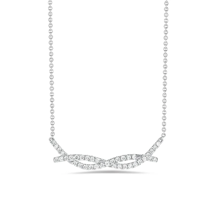 Women’s charm pendant necklaces-Diamond Twist Necklace