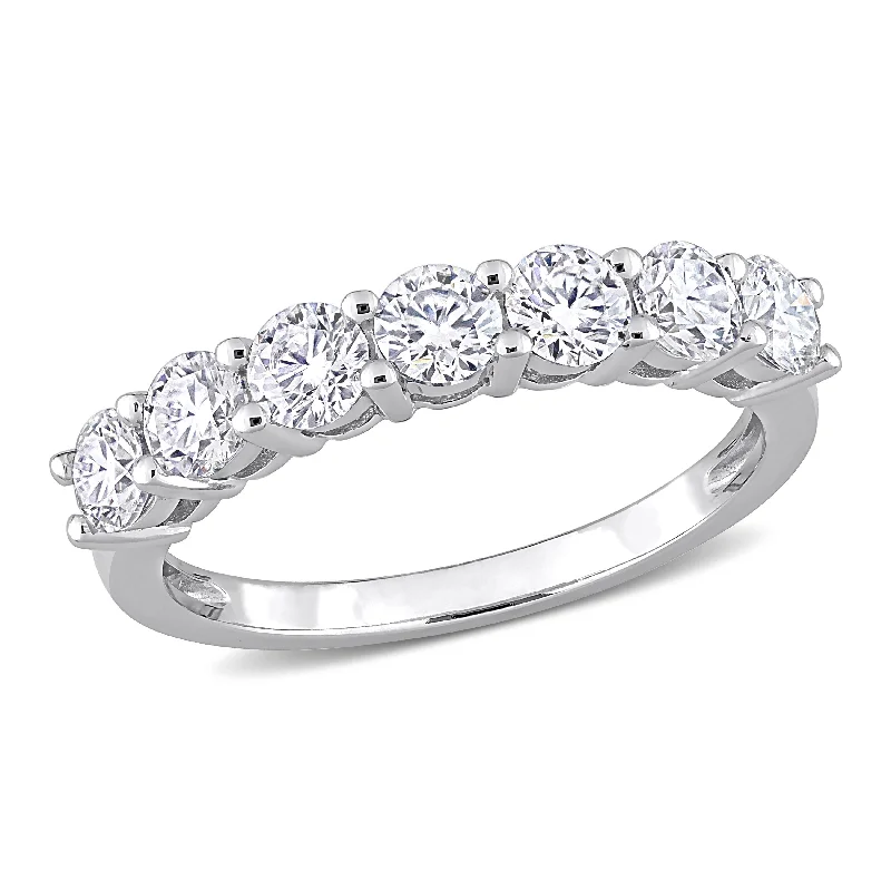 Women’s men’s rings for women-Miadora 1ct DEW Moissanite Stackable Semi-Eternity Band Ring in 10k White Gold