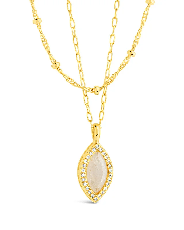 Women’s fancy necklaces-Calla CZ Layered Chain Necklace